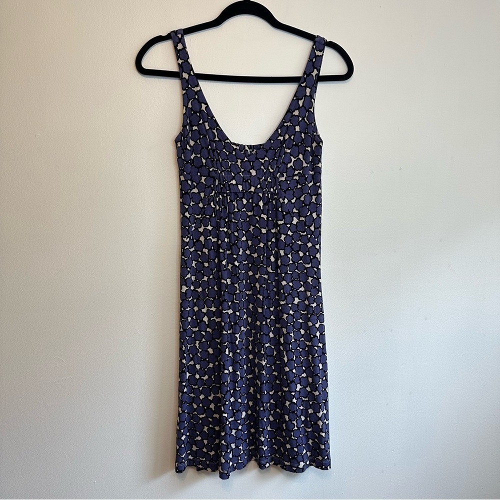 CAbi Women’s Purple Periwinkle Floral Tank Casual Dress Sz Small S Soft V Neck